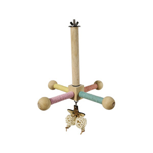 <strong>Wholesale</strong> Natural Color Wooden Parrot Swing Stairs <strong>Toys</strong> Chewing Wooden Cage <strong>Bird</strong> Perch Climbing Frame - Product Image 2