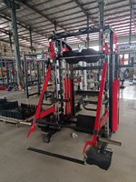 Équipement de fitness complet pour l'entraînement de force : Cage de musculation multifonctionnelle, Machine Smith, Rack à squats pour la maison