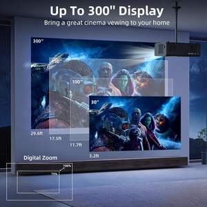 Projecteur DLP extérieur FUDONI 1080P 800ANSI 4K 8K 3D avec mise au point électrique intégrée, correction trapézoïdale automatique, manuelle, WiFi pour votre prochain film - Product Image 3