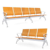 Chaise d'aéroport professionnelle avec accoudoirs, 3 places, design en bois, pour banques, hôpitaux, écoles, aires d'attente de bus et gares