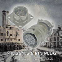 Câble d'alimentation circulaire MIL 26482, 12 coques, 5 broches, mâle-femelle, connecteur assemblé, prise à bride carrée MS3116