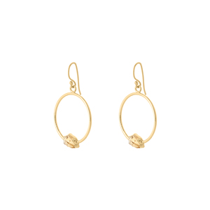 Pendientes de Aro Solares con Citrino Natural en Bruto, Diseño Orgánico de Lujo, Joyería Elegante Hecha a Mano para Mujer, Regalo - Product Image 1
