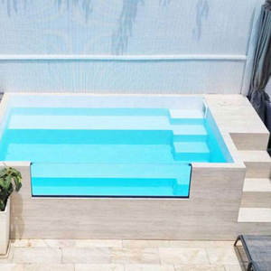 Piscina de Lujo con Marco de Acrílico para Jardín, Patio Trasero, Elevada, de Fibra de Vidrio y Madera, con Ventana de Vidrio Grueso - Product Image 2