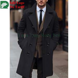 Veste coupe-vent pour homme, double boutonnage, longue veste coupe-vent, vêtement d'extérieur, veste homme - Product Image 3