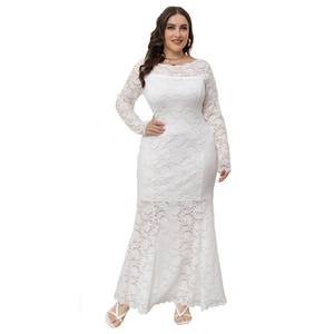 Robe de soirée européenne et américaine en dentelle ajourée pour femmes, nouvelle collection printemps XL-5XL - Product Image 1