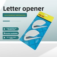 Couteau à lettres semi-circulaire en plastique, ouvre-papier artisanal, mini ouvre-cadeau modèle XM7103, vente en gros d'usine