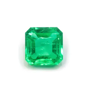 Redleaf gems OEM/ODM price per carat Square loose gemstone Lab grown colombian emerald
