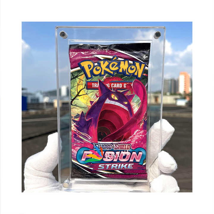 acrylic pokemon card display 3-Slot for TCG Cards LockboxTCG grade 100% virgin imported super thick acrylic Ray Yi Uv Resistance Magnet