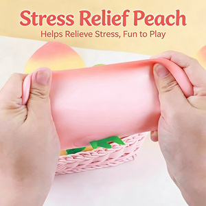 2026 New Bulk Simulation Anti-stress TPR Peach Squishy Toys Popularity Soft Hot Selling <b>Ball</b> Relief <b>Squeeze</b> Toy - Product Image 2