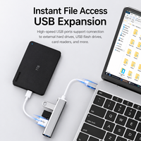 Hub USB 3.0 4 ports Type C 4 en 1, 1 USB 3.0 3 USB 2.0, adaptateur haute vitesse en alliage d'aluminium pour ordinateurs portables, PC, téléphones