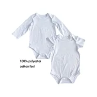 Ropa personalizada de poliéster para bebé, pijamas de sublimación en blanco, pelele 100% de poliéster, mono liso para bebé