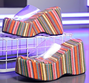 Nouvelles <span class=keywords><strong>sandales</strong></span> pour femmes à <span class=keywords><strong>talon</strong></span> compensé épais, style mule à bride unique, talons hauts, couleur unie, en tissu, pour la plage - Product Image 3