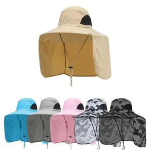 Outdoor Sports Wide Brim Bucket Hat Large Area Cover Sun Protection Fishing Cap Unisex Summer Fisherman Hat