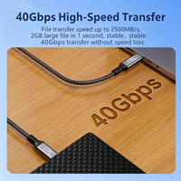 Cable USB4 PD 3.1 de 240W, 40Gbps, Video 8K60Hz, Carga Rápida de 5A, Cobre Puro, Trenzado de Nailon, para MacBook Pro, iPhone 16, Thunderbolt