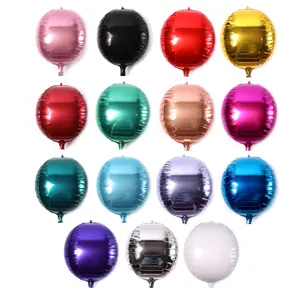 Balon Foil Bola 4d Balon Baru 22 Inci Warna Murni Aluminium Bulat Balon Balon Foil 4D untuk Dekorasi Pesta Pernikahan