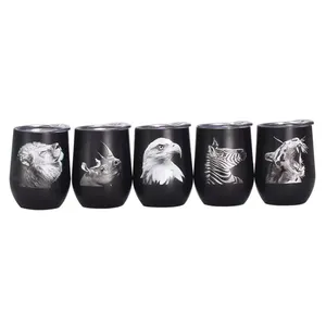 Gobelet thermique en acier inoxydable à double paroi de 12 oz avec logo personnalisé, revêtement en poudre, forme d'œuf, pour café, vin, etc. - Product Image 2