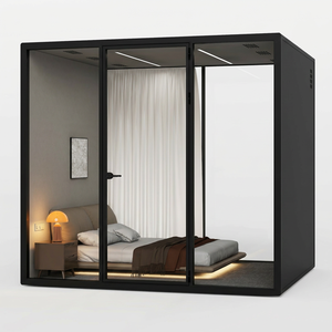 Cabines de bureau insonorisées noires modernes pour salles de <span class=keywords><strong>réunion</strong></span> multi-personnes, modulaires et mobiles, pour centres commerciaux, vente en gros - Product Image 3