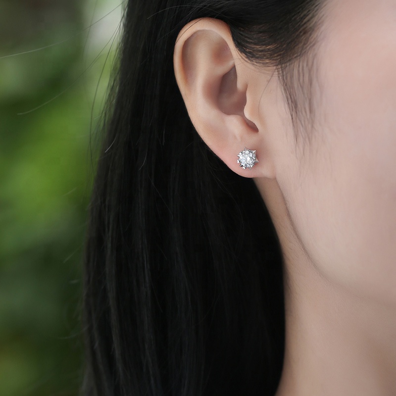 HMOIS crystal earrings silver S925 factory wholesale 0.5ct moissanite diamond earings for 2021 women