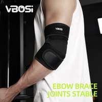 Attelle de coude réglable en néoprène VBOSi, rembourrée, respirante, avec soutien de compression en maille, protection professionnelle pour l'entraînement en salle de sport