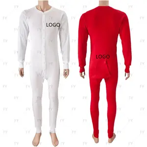 Body confortable 100% coton blanc pour hommes, pyjama doux, personnalisé, grande taille, longue, avec rabat pour les fesses, été