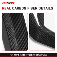 ZESON Joints d'aération avant en fibre de carbone (effet mouillé) pour feux antibrouillard, paire pour BMW G30 G38 540i M550i Pré-LCI 2017-2020