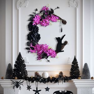 Guirnalda de Hortensias Wisteria 2026 para Decoración del Hogar, Bodas, Halloween, Corona de Rosas Negras Artificiales de Plástico - Product Image 3