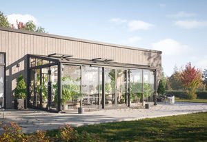 ROGENILAN structure en aluminium avec double vitrage porte pliante fenêtre véranda <span class=keywords><strong>jardin</strong></span> verre maison - Product Image 6