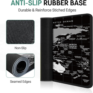 Tapis de souris de jeu carte du monde <span class=keywords><strong>XXL</strong></span> 35.4x 15.7in Base en caoutchouc antidérapante avec bords cousus Tapis de souris étanche pour bureau pour joueurs - Product Image 6