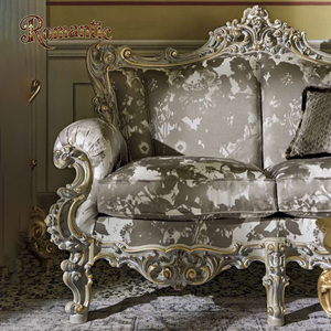 Set di Divani Angolari di Lusso Europei in Legno Massello Intagliato a Mano con Dettagli <span class=keywords><strong>Oro</strong></span> <span class=keywords><strong>e</strong></span> <span class=keywords><strong>Argento</strong></span> per Soggiorno di Villa, Rivestimento in Tessuto <span class=keywords><strong>e</strong></span> Spugna - Product Image 3