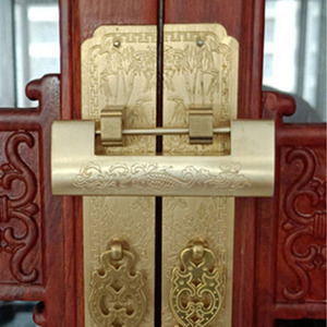 Cadenas horizontal en cuivre pur antique de 12 cm, <span class=keywords><strong>serrure</strong></span> rétro tout en cuivre, loquet <span class=keywords><strong>ancien</strong></span> pour boîte en bois - Product Image 5