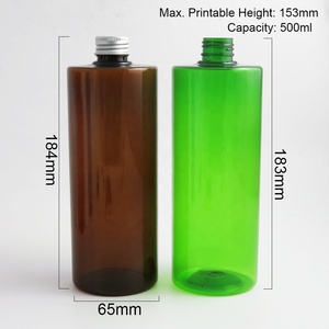 Rõ Ràng Màu Đỏ Hổ Phách Màu Xanh Lá Cây Màu Trắng Container Với Nhôm Vít Cap Nhựa PET 500 Ml <span class=keywords><strong>Lotion</strong></span> Chai - Product Image 6