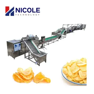 Fabrika kaynağı doğrudan 100 kg/saat tam otomatik patates cipsi yapma makinesi fransız kızartma üretim hattı