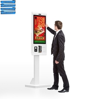 Kiosque de commande automatique pour restaurant, écran tactile, machine de paiement de factures avec lecteur de codes-barres en option, fonction SDK