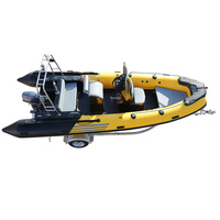 Bateau pneumatique certifié CE RIB-580A en PVC avec transom en fibre de verre, moteur hors-bord, bateau de pêche
