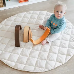 Foldable Round Shape Baby Children Cushion Pillow Infant Crib Mat Kids Room Baby Down Feather Filled Paly Mat