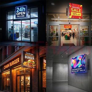 ป้ายไฟ LED รูปทรงสี่เหลี่ยมสำหรับหน้าร้าน P1.8 P2.5 P5 อัปเดตเนื้อหาผ่านแอพ WiFi ความสว่างสูง มองเห็นได้ระยะไกล กล่องไฟดิจิตอล - Product Image 5