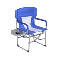Chaise pliante d'extérieur en acier haute teneur en carbone à haute résistance avec petite table pour la pêche, tabouret de directeur multifonctionnel de loisirs