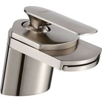Robinet de lavabo cascade moderne à poignée unique en nickel brossé avec cartouche céramique pour hôtel et usage domestique