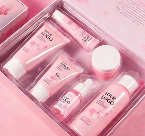 Ensemble de soins de la peau végétalien luxueux <span class=keywords><strong>japonais</strong></span> Sakura en gros, hydratant, anti-âge, renouvellement de la peau, éclaircissant et réparateur - Product Image 2