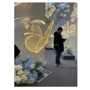Butterfly Road Lead Walkway LED Light Stand Wedding Stage Props Decorative Wedding props Acrylic Butterflies Luminous