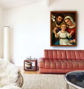 Benutzer definierte handgemachte Qualität Leinwand Porträt Ölgemälde von Photo Santa Santa Claus Jesus Gemälde Frau Hut Ölgemälde