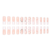 Faux ongles en acrylique de haute qualité vente en gros presse sur les ongles pointe française ongles personnalisés presse sur les conceptions
