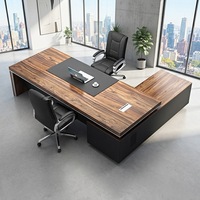 Nuova Scrivania da Ufficio di Lusso a Forma di L in Legno, Design Moderno e Minimalista per Dirigenti/Manager