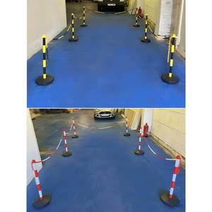 Barrière de circulation en plastique, chaîne de délimitation, clôture extérieure, poteau d'isolement d'avertissement anti-entrée, barrière de stationnement remplissable d'eau - Product Image 3