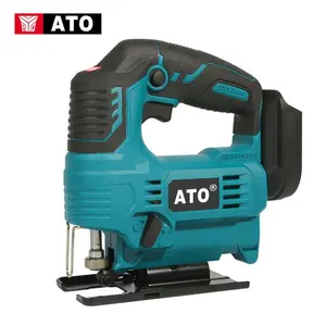 ATO Alat Listrik Portabel Gergaji Kurva Elektrik Tanpa Kabel Isi Ulang Mesin Pemotong Kayu Melengkung Brushless Jig Saw