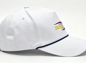 Custom Rope Golf Hat 5-panel Outdoor Hat with Custom Logo White Baseball <b>Cap</b> Unisex Rope Decoration Adjustable <b>Snap</b> Buckle - Product Image 3