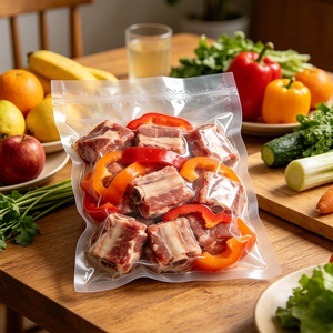 Rouleau de sacs sous vide en PE gaufré personnalisé, compatible micro-ondes, pour aliments pour bébés, aliments pour animaux, chewing-<span class=keywords><strong>gum</strong></span>, chips, lait, salade - Product Image 1