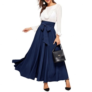 เดรสยาวทรงเอพลีทเอวสูงแบบลำลองขายดีรุ่นใหม่ - Product Image 4