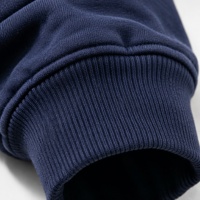 Blouson unisexe personnalisé ODM en gros, col montant zippé, bleu marine, coupe oversize, décontracté, en polaire coupe-vent, pour l'automne, avec frais supplémentaires pour le lavage.