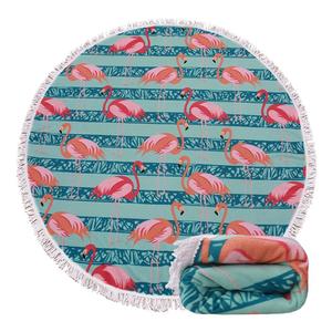 Doux éponge épaisse frange grande <span class=keywords><strong>serviette</strong></span> de plage ronde couverture avec élastique - Product Image 1